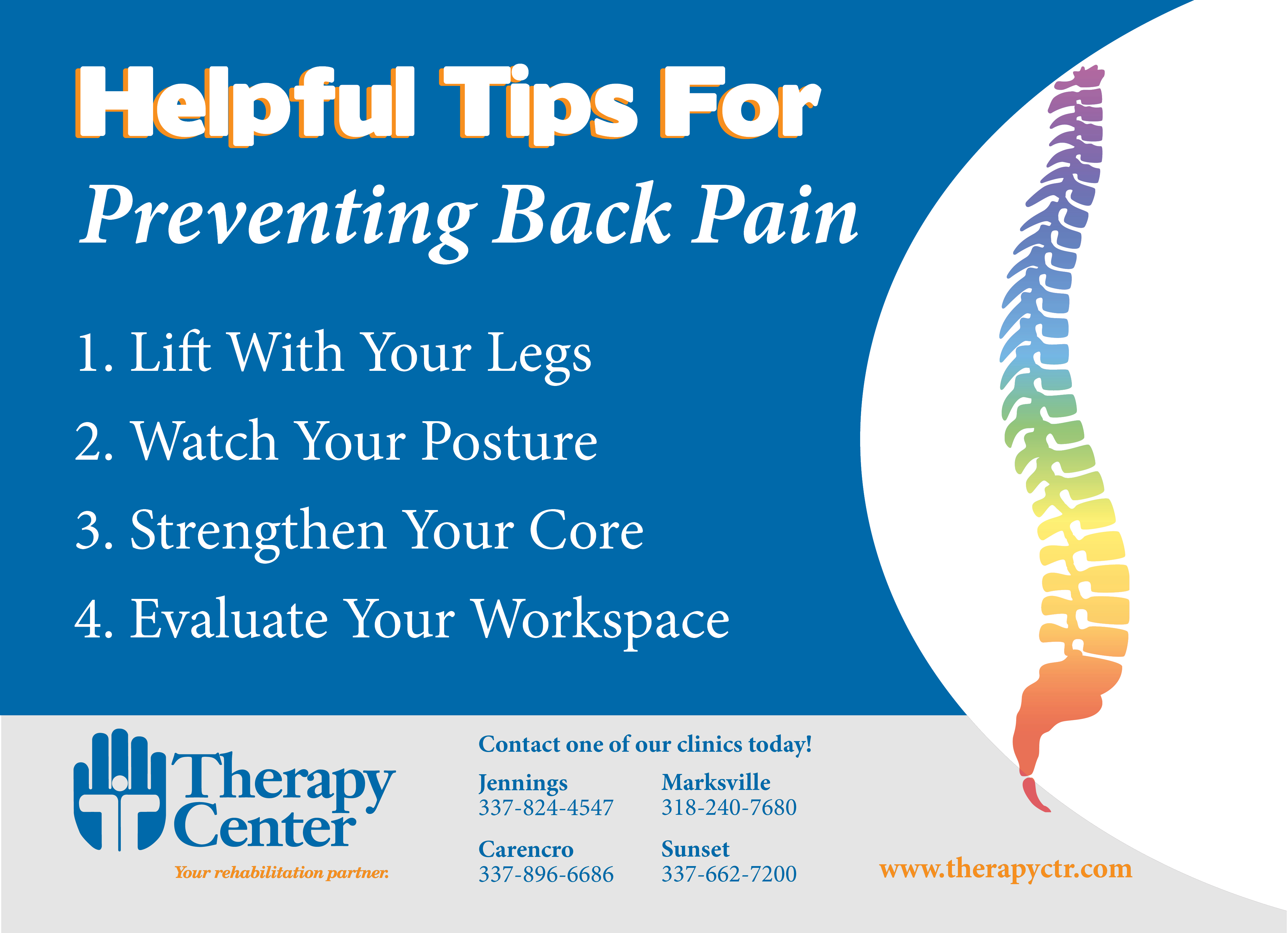 The Therapy Center | Back Pain Infographic